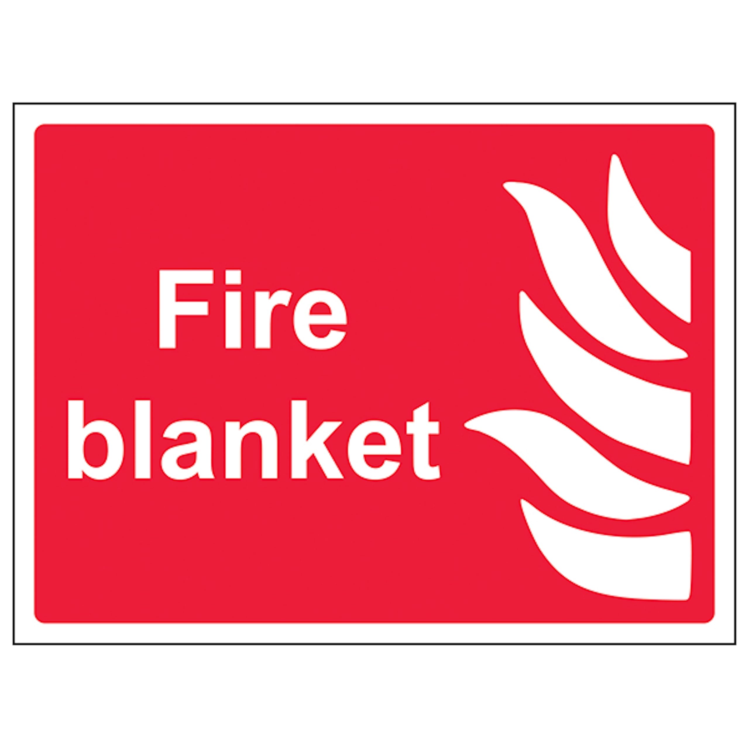 V Safety Fire Blanket - Landscape 200 x 150 mm - 3mm Aluminium Composite Safety Sign