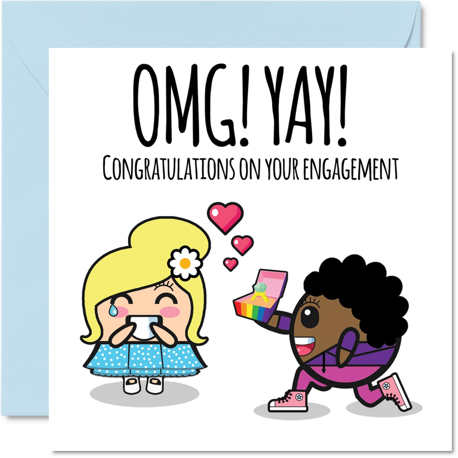 LGBT Engagement Cards for Couples - Congratulations on your Engagement - Gifts for Fiance Fiancee, Congrats Well Done Card, 145mm Marriage Wedding Greeting Cards