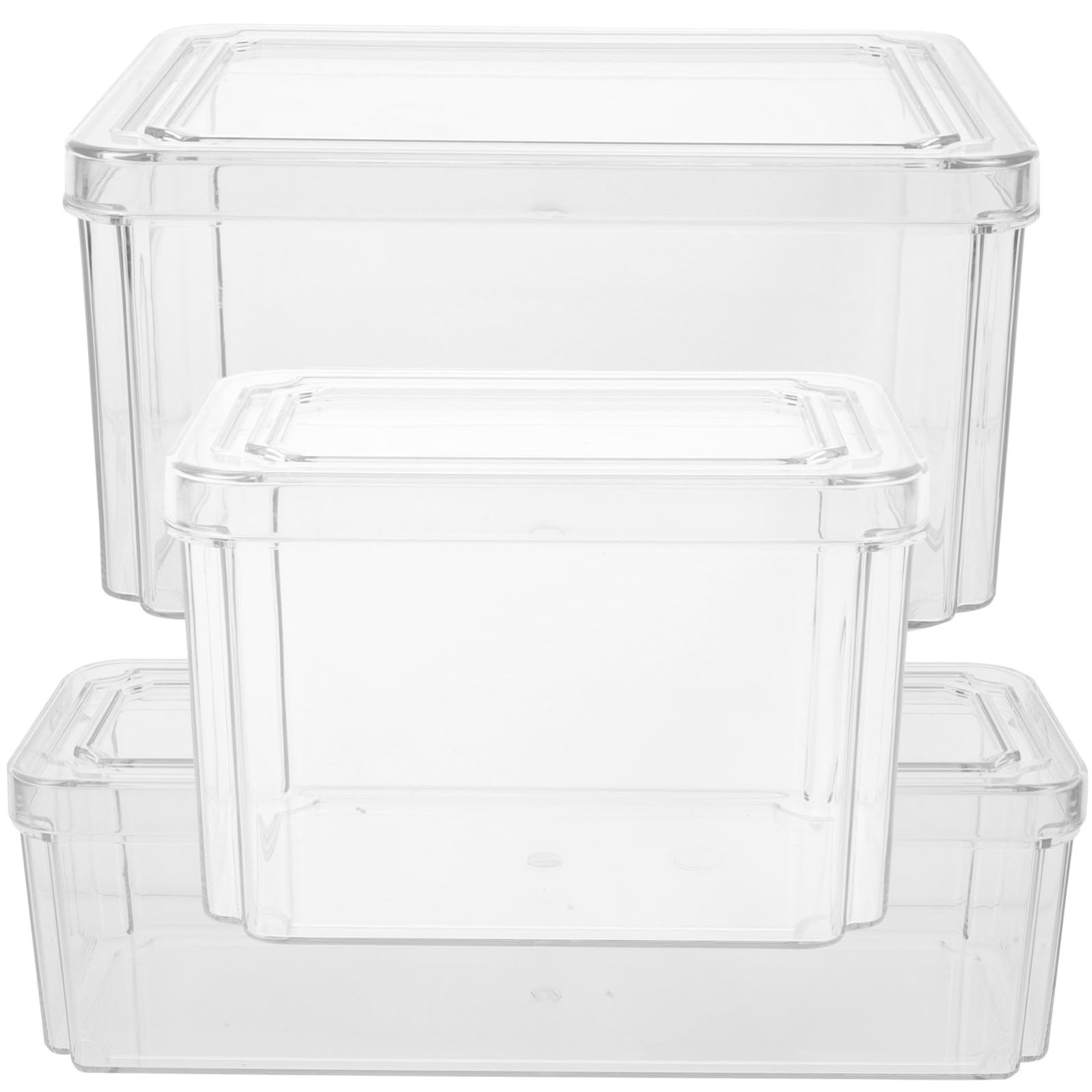 BESTOYARD Organizer Pratico Set 3 Contenitori in Pet Trasparente per Frigorifero Grande Capacità Salvaspazio per Dispensa e Frigorifero