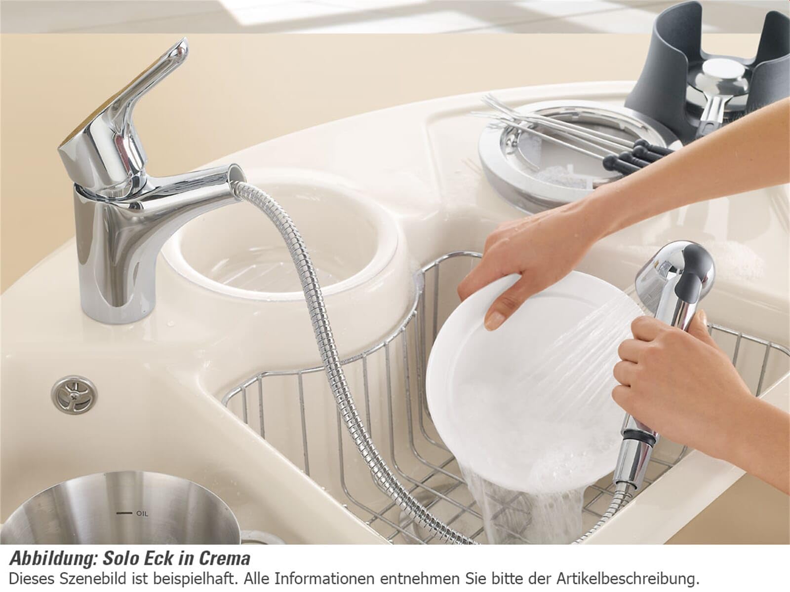 Villeroy & Boch Solo Eck Snow White - 6708 01 KG Keramikspüle Handbetätigung