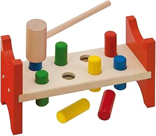 Eichhorn 100027005. Hammer Bench Contains 1x Hammer, 8x Pegs 9 x 23.5 x 13 cm, 10 Pieces, FSC 100% Certified Beech Wood, Made in Germany