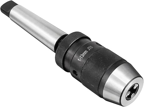 uxcell Portabrocas sin llave MT3 Morse Taper Mount Ajustable 132"-12" (0.039 in-0.512 in) 3-Jaw para tornos Fresadora Taladro