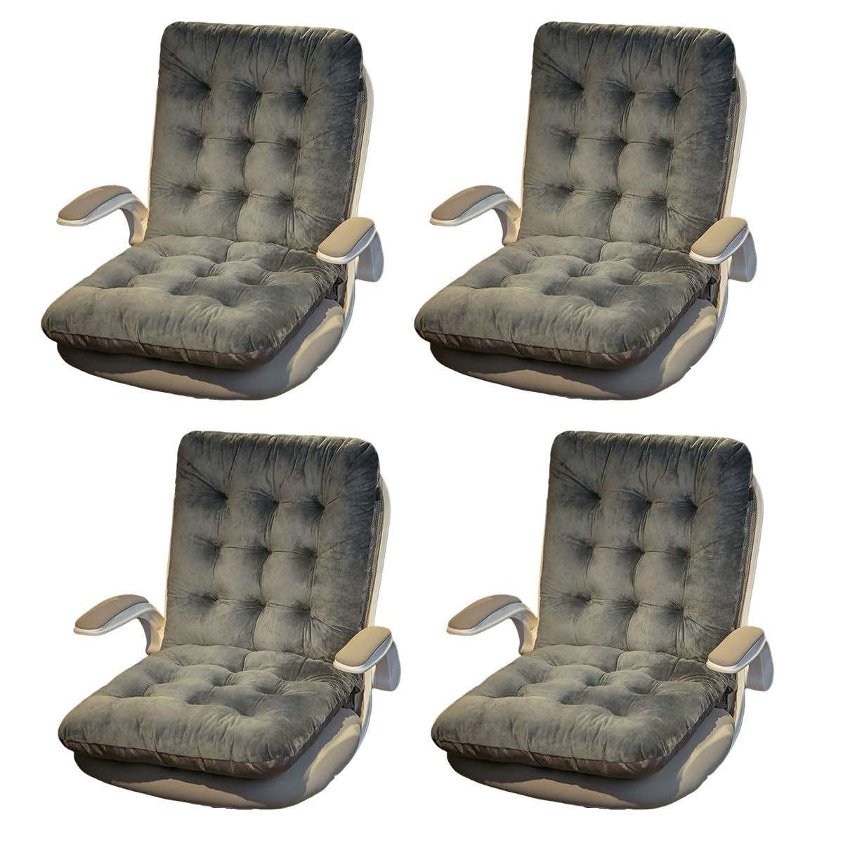 Cojines para sillas en pack de 4 almohadillas ergonómicas antideslizantes para oficina y comedor