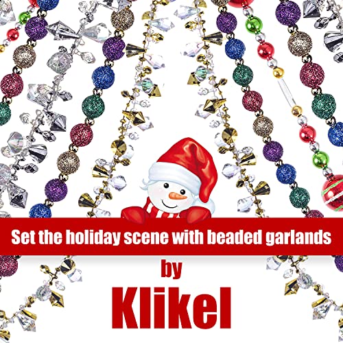 Klikel Christmas Acrylic Garland 10 Feet Long Red Green Gold And Silver #TOP5