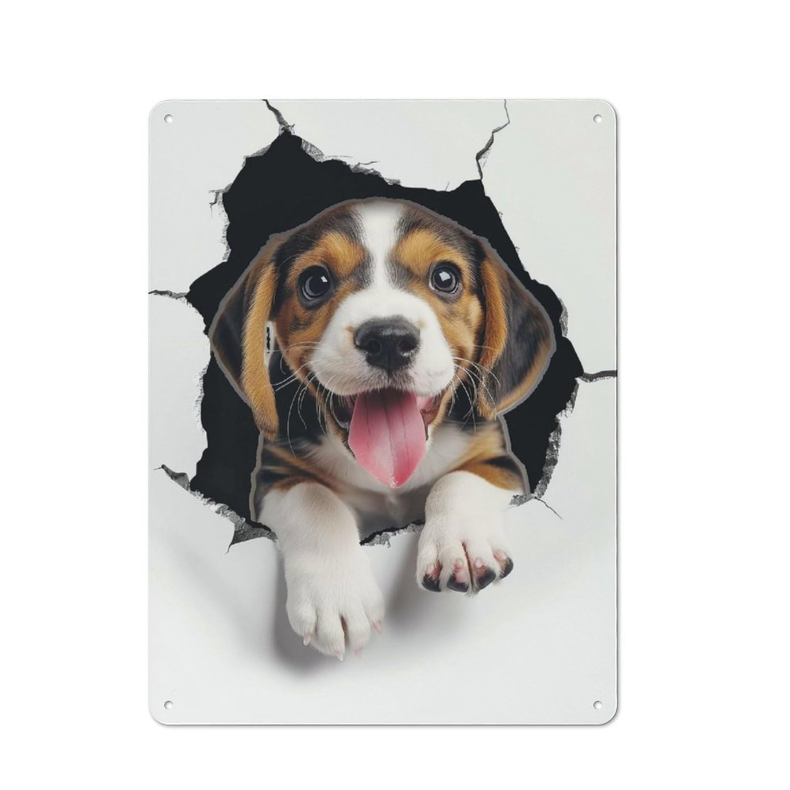 Junmoney Style-17 Outdoor Room Rustic Tin Sign 40X30cm Featuring Beagle(2), Shed Wall Decor For Greenhouse, Garden Room, Cafe Or Entryway