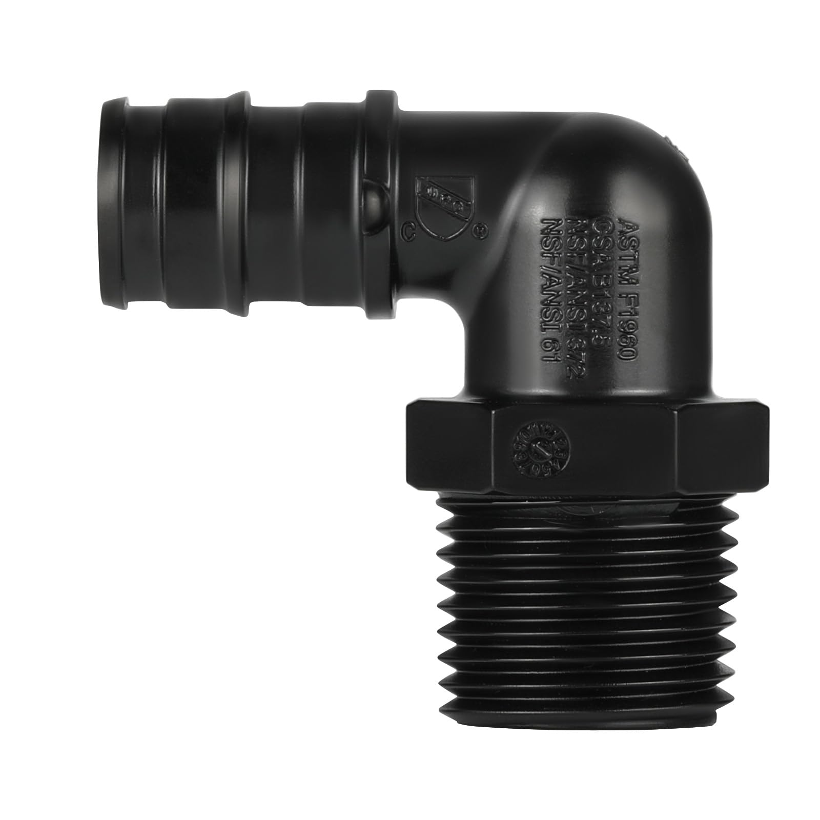 Paquete de 10 accesorios de expansión EFIELD Pex-A de polietileno PPSU, PEX-A codo NPT macho de 1/2 x 1/2 pulgadas, ASTM F1960
