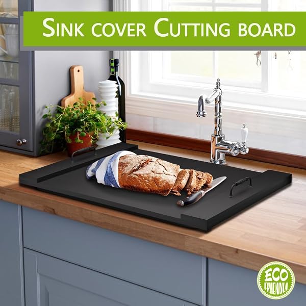 YUHFERA Wooden Stove Cover Board for Stovetop - 29.5"L x 21.25"W Electric Cooktop Covers for Stove Top, Ceramic Stove Top Cover with Handle（Black） by YUHFERA - Image 5