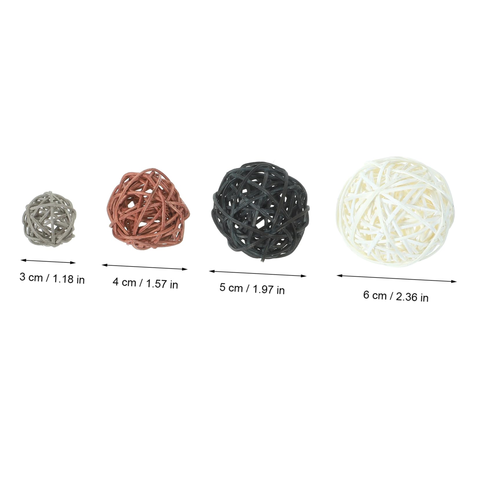 ABOOFAN 144 Pièces Décoration Boule Takraw en Osier Ornement Boule De Noel Boule Décorative De De Orbes Sphères Tissées Décoration De Noël à Suspendre Boules D'osier Rotin