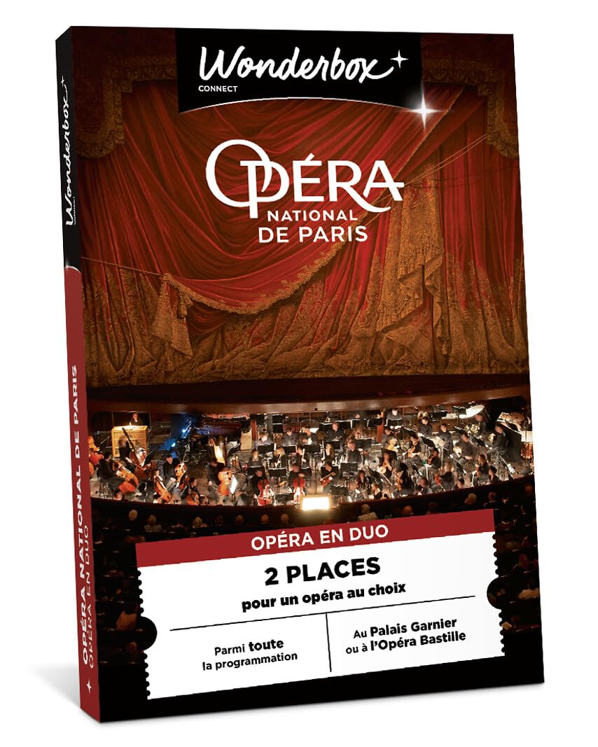 Wonderbox Connect - Coffret Cadeau - Opéra de Paris - 2 Places pour 1 opéra au Choix - Parmi Toute la Programmation du Palais Garnier ou de l'Opéra Bastille - Validité 27 Mois