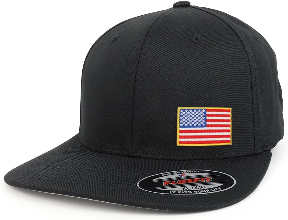 Armycrew XXL USA American Flag Embroidered Iron On Patch Cap