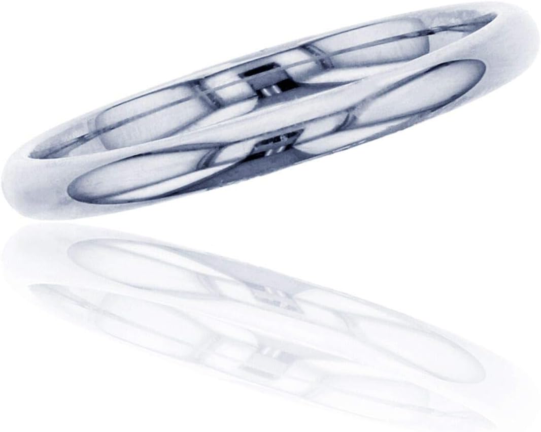 DECADENCE 10K or 14K Yellow & White Gold 2mm Polished Plain Wedding Band, Size 4-12