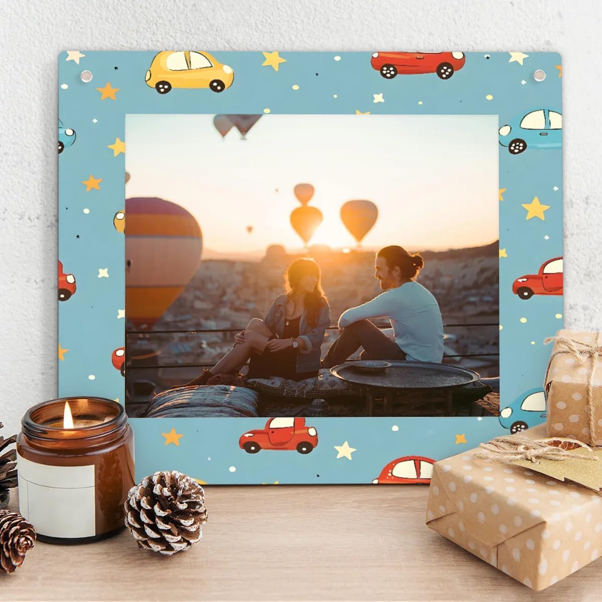 8x10 Acrylic Picture Frame Stars Cars Photo Frames with Stand Acrylic Frame for Home Office Desktop Display Horizontally or Vertically