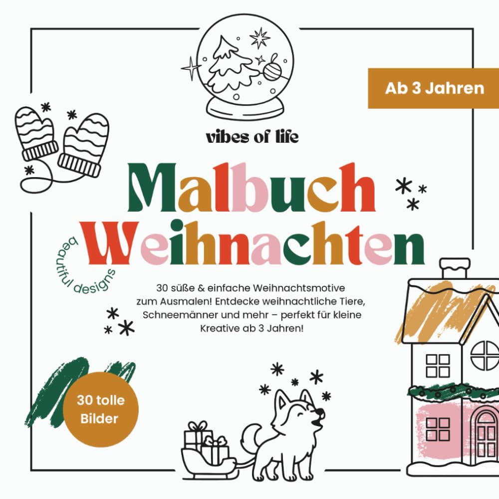 Malbuch Weihnachten: Schöne & einfache Bilder ausmalen im Advent