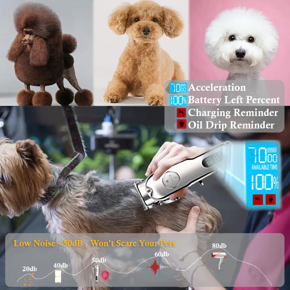 yucca Kit di toelettatura per cani a casa, rasoi per cani per toelettatura, set di toelettatura per cani per capelli spessi, tagliacapelli per cani professionali, tosatrici per gatti per capelli