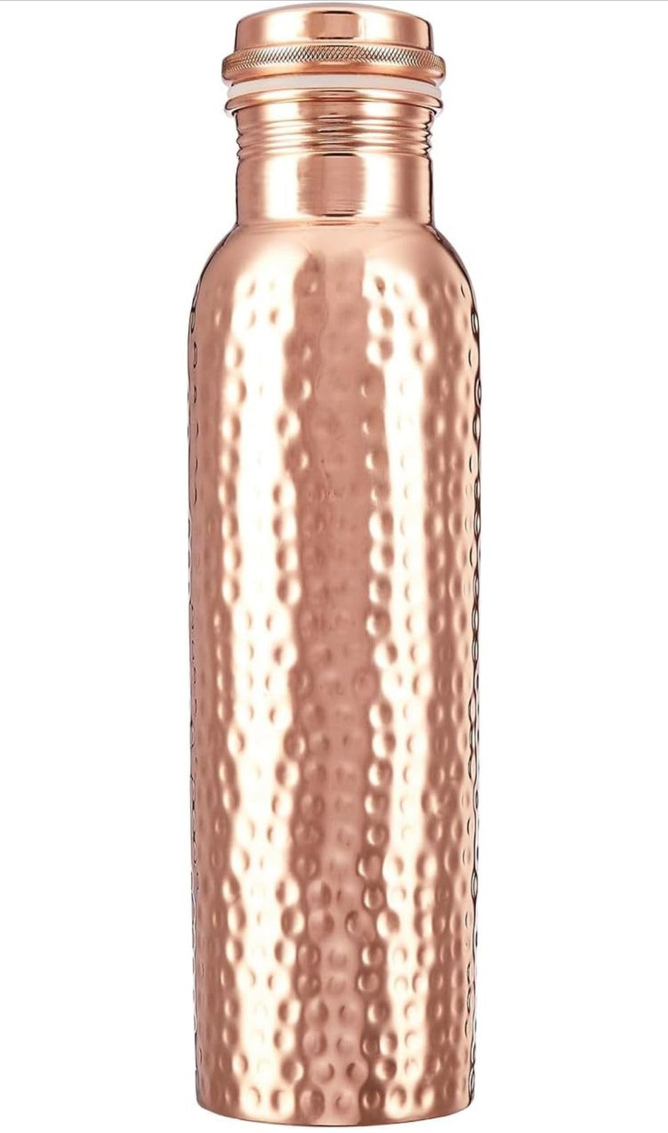 100% Pure Copper Water Bottle - 20 Fl Oz / 600 ml - Handmade Leak Proof Vessel For Drinking With Ayurvedic Health Benefits For Sports Fitness Yoga, Gym, Office, Hiking, Outdoor