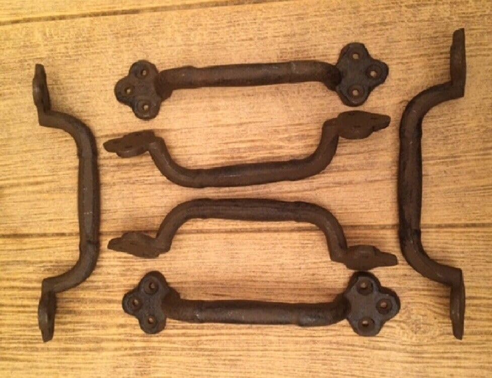 Vintage Cast Iron Large 9" Rustic Vintage Style Gate Pulls Handle (Set of 6) 05122
