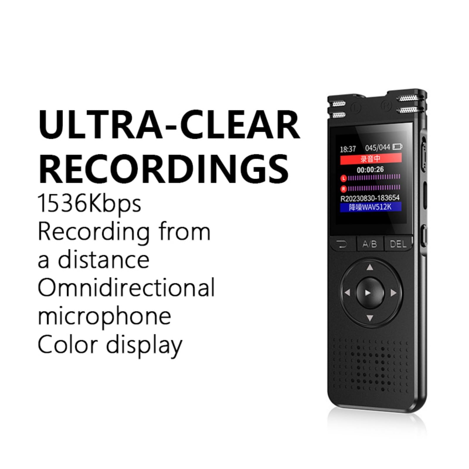 Grabadora de voz digital fácil de usar de 32 GB y 64 GB, herramienta esencial para notas de clase y grabadora de voz digital para el trabajo