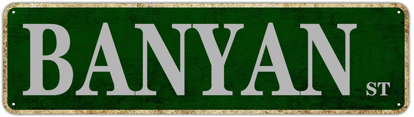 Banyan St Retro Tin Signs Plaque Aluminum Metal Sign Quotes Home Bedroom Kitchen Restaurants Wall Aluminum Gift Yard Coffee Decor 4x16 Inch