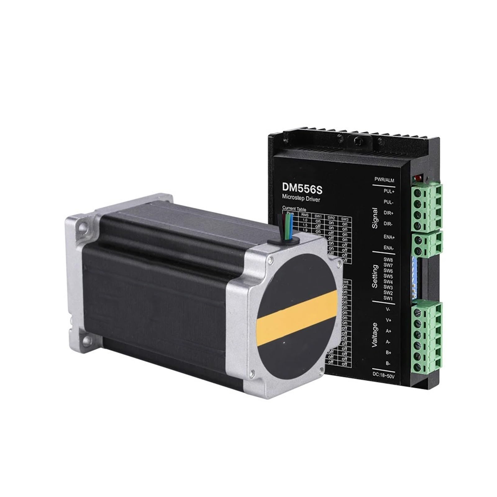 60 x 60 x 102 mm Schrittmotor-Treiber-Set mit offenem Regelkreis, 1,4 A–5,6 A, 18–50 V DC, DM556S-Treiber, 4,0 Nm, 5 A, 8 mm Welle, Nema 24 Schrittmotor Werkzeuge