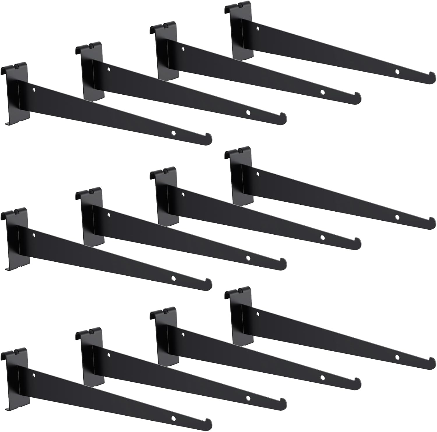10 Pieces 12" Gridwall Shelf Bracket Black Knife Shelf