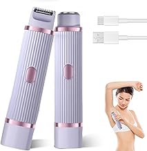 Electric Intimate Shaver for Women, 2 in 1 Wet/Dry Waterproof Bikini Trimmer for Women Facial Hair Remover Shaver for Women Pubic Face Armpit Legs