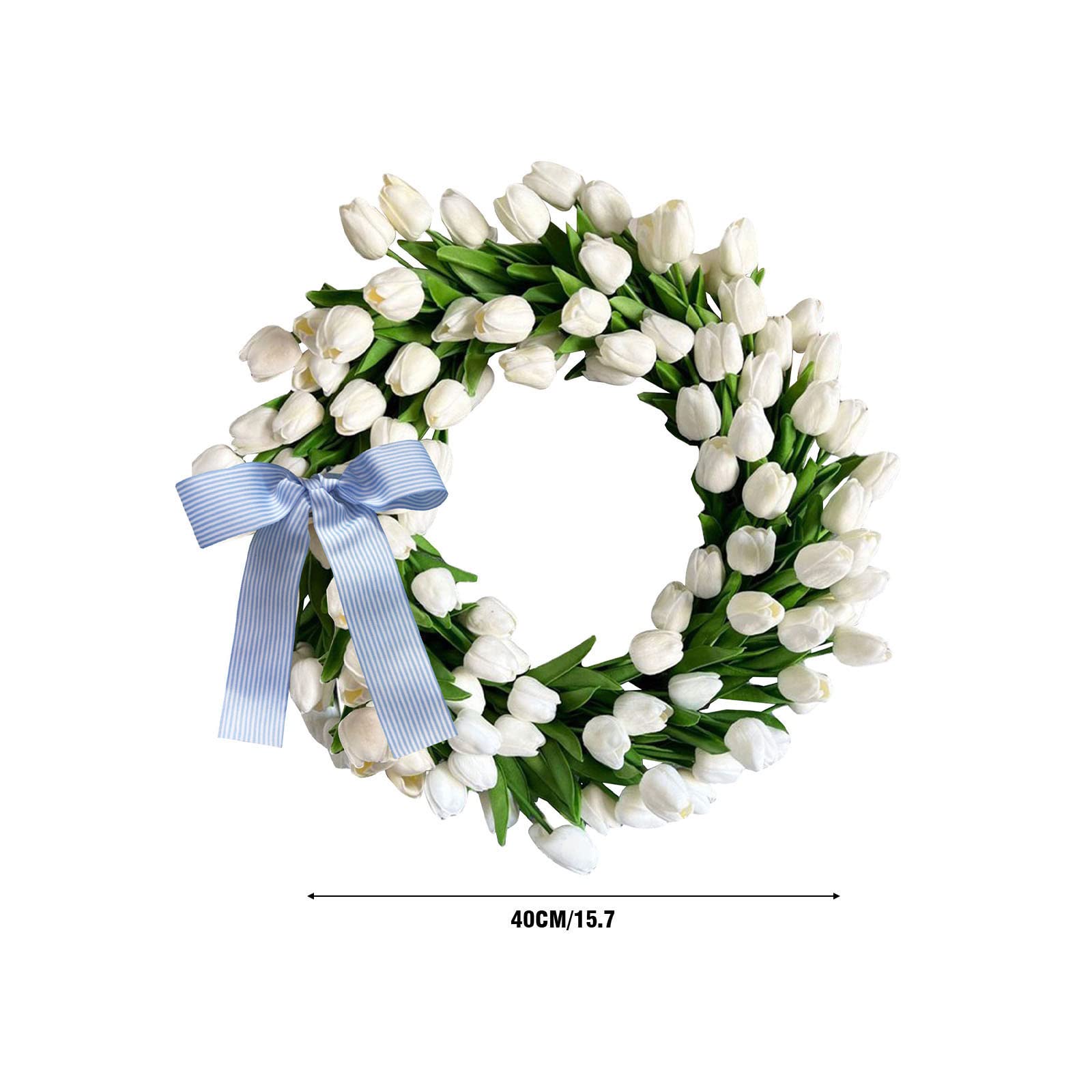 Corona De Flores Artificiales para Puerta De Entrada, Corona De Puerta De Verano, Tallos De Bayas, Ramas De Olivo Artificiales para Decoración De Hotel, Hogar, Fiesta, Boda, Granja,Wh3