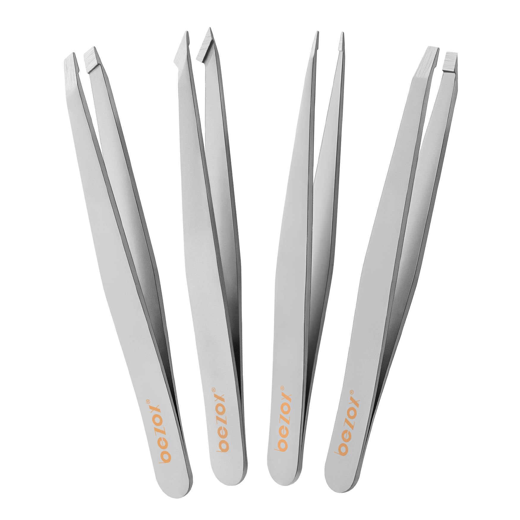 Professionelles Pinzetten-Set Aus Edelstahl – 4 Verschiedene Spitzen Zum Augenbrauen Zupfen & Haarentfernen