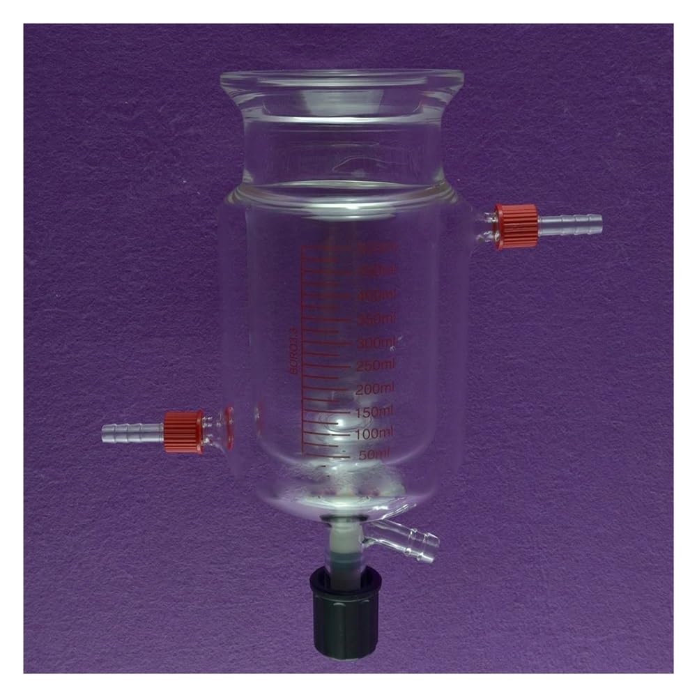 Cristalería de Laboratorio Matraz de reacción de laboratorio de tres cuellos con válvula de PTFE(2000ml)