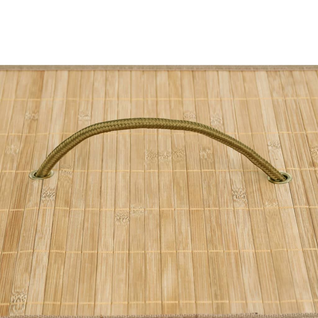 Cesto de bambú para la colada con 2 compartimentos de 100 litros de capacidad, bolsa interior extraíble y asas, cesta de almacenamiento plegable para la colada con forro interior transpirable