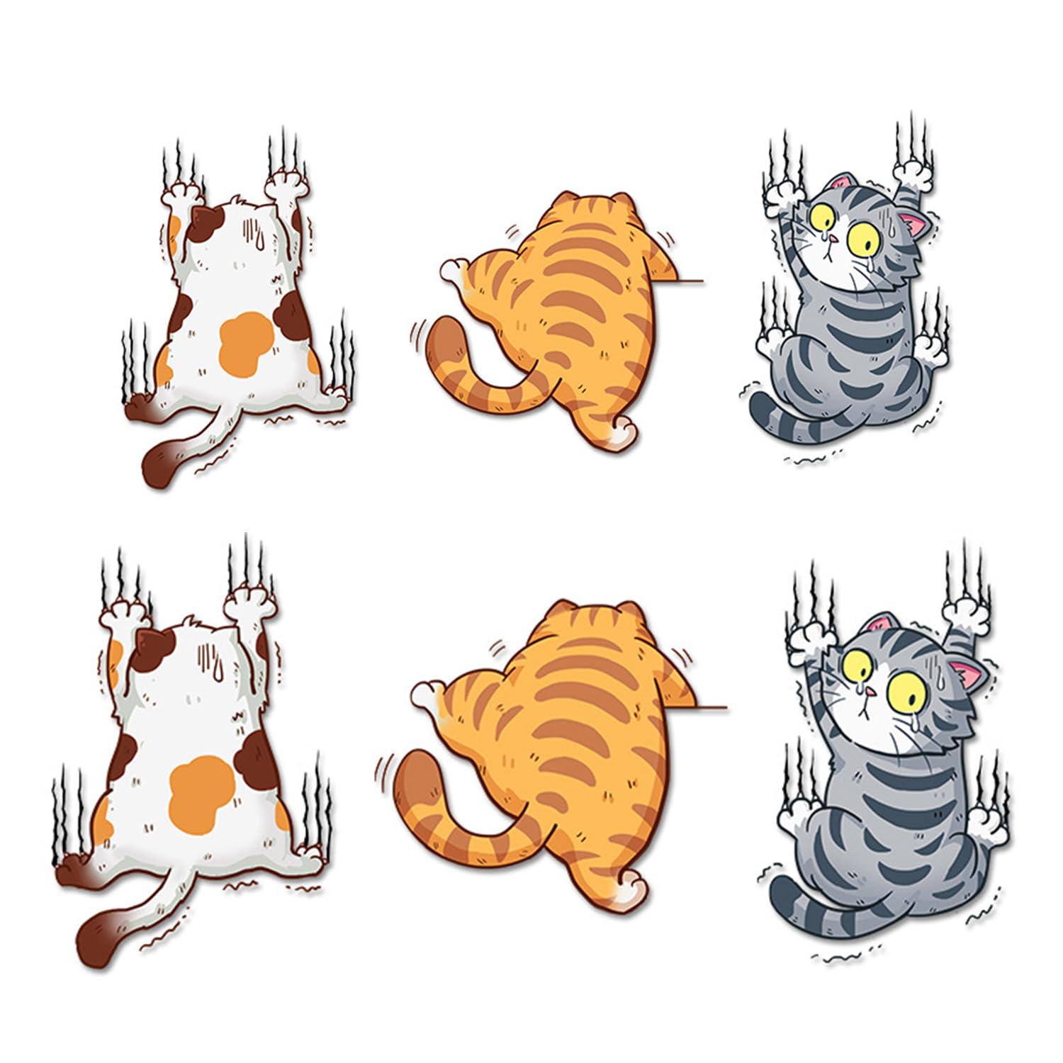 XMNIVATE 2 Sets of 6 Funny Bumper Stickers, Cat Bumper Stickers, Cartoon Car Stickers, Decorative Cat Stickers