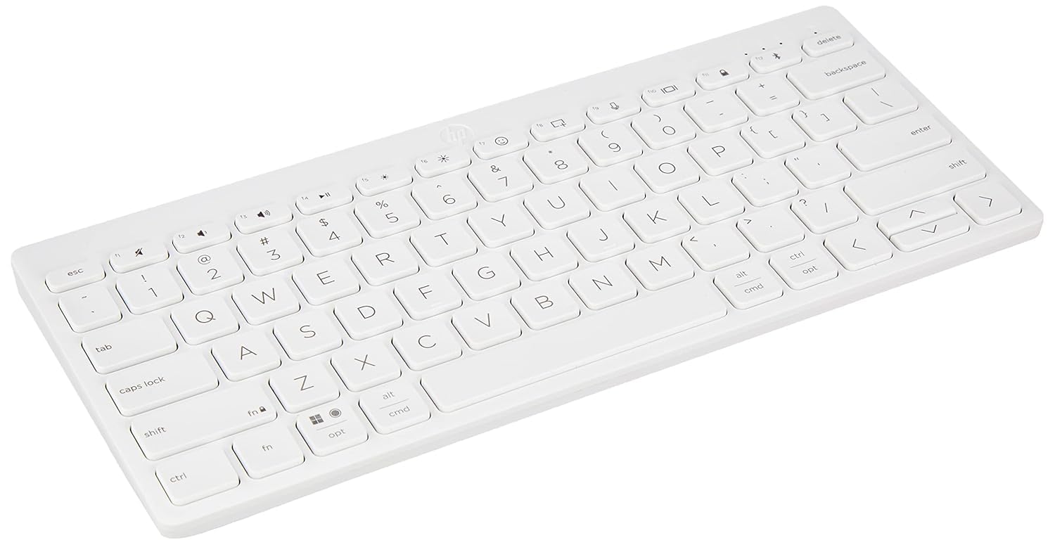 HP 350 Compact Multi-Device Bluetooth Keyboard; Spill Resistant; Swift Pair; OS Auto-Detection, LED Indicator, Battery Life Up to 24 Months, 3 Years Warranty