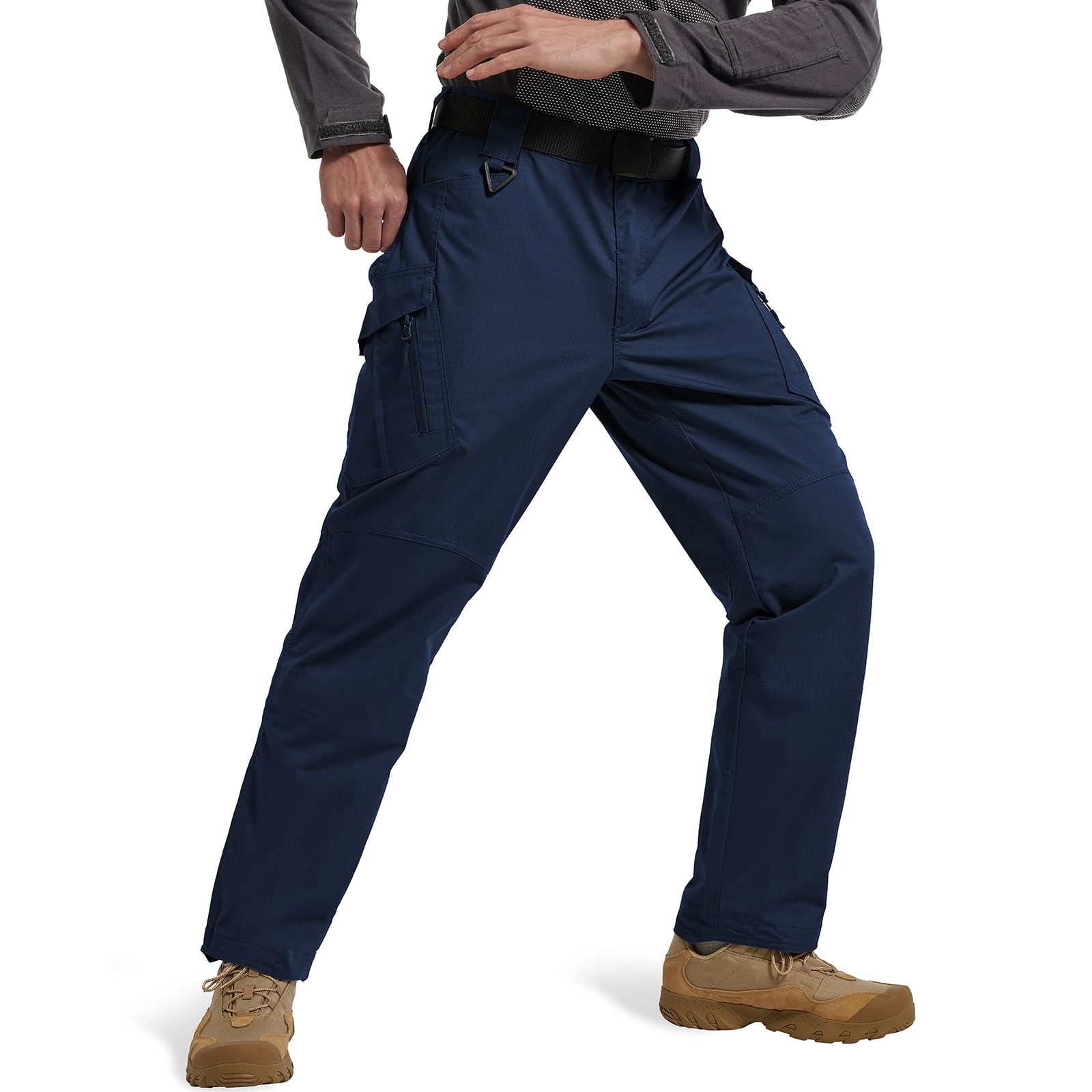 Hiwise Men's Ripstop Tactical Pants, Stretch Water Resistant Cargo Pants, Outdoor Lightweight Work Hiking Pants