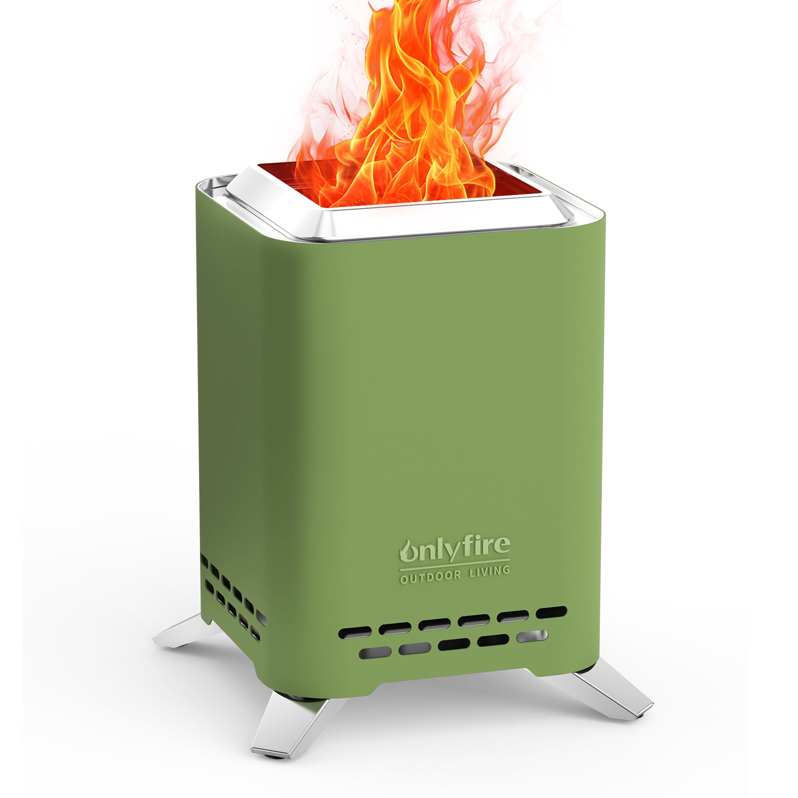 Onlyfire 8" Square Tabletop Fire Pit, Green
