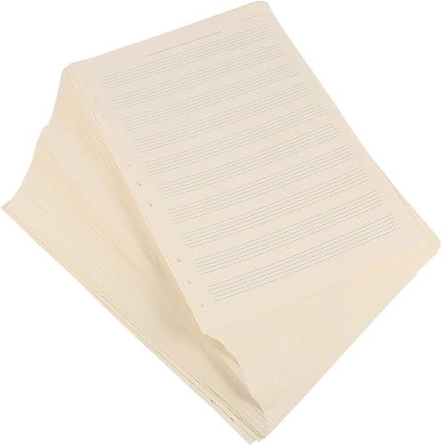 Miniatura 1 de EXCEART Cuaderno de manuscrito de música, 100 hojas de 0.118in, 10 filas, papel de manuscrito de hojas sueltas, cuaderno de composición práctica,