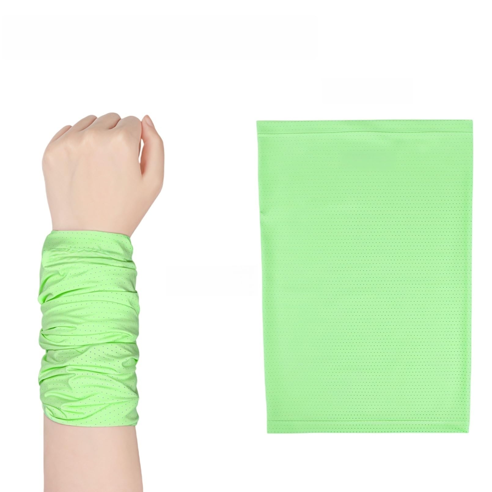 Jormino Ice Feel Sports Towel with Wristband, Highly Absorbent for Hot Yoga, Golf, Cycling & Outdoor Activities 2pcs Green