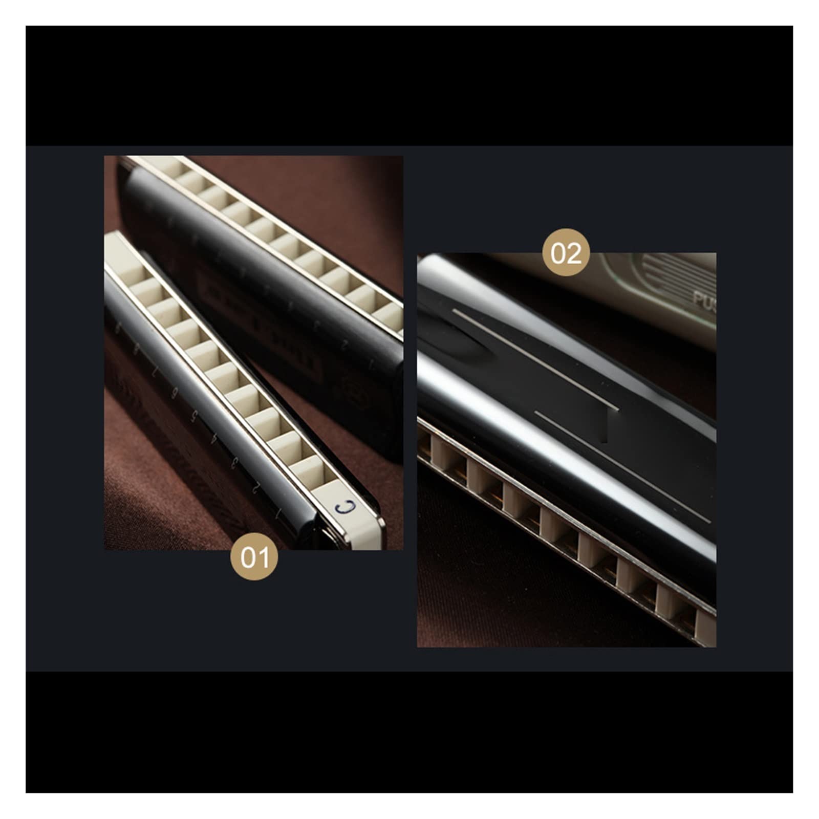Chiave A 10 Fori di Gong in Bronzo Fosforoso con Armonica A C Che Suona L'armonica A Quattro Colori Opzionale Armonica per Principianti (Color : 01)