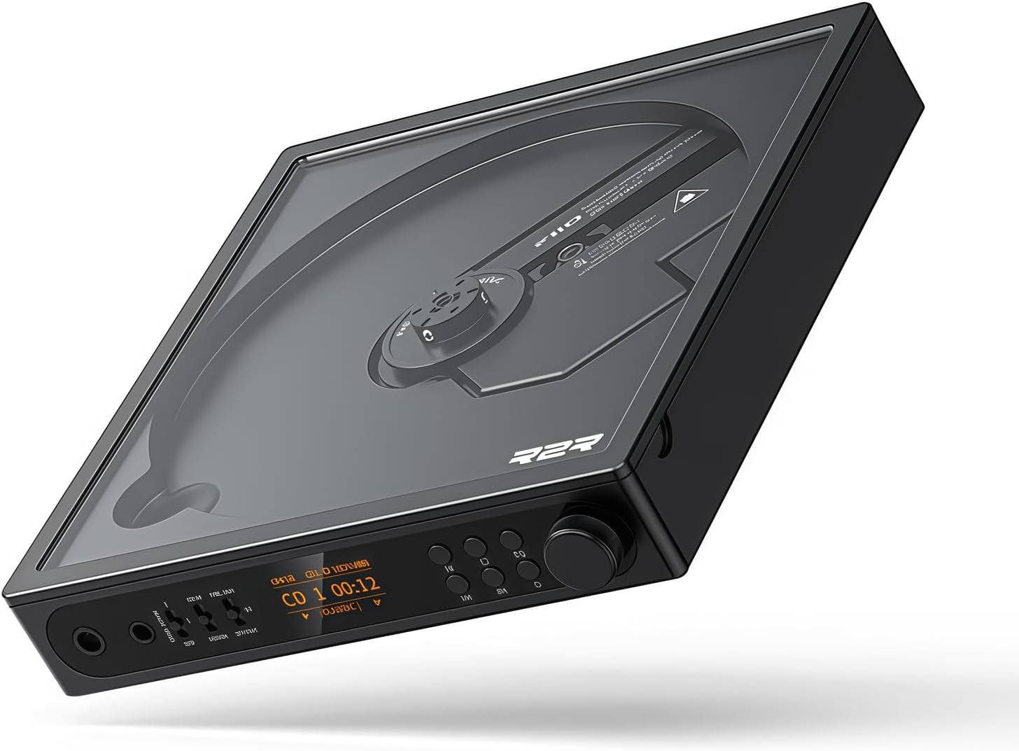 FiiO DM15 Portable Stereo CD Player with True 24Bit R2R DAC, 1150mW+1150mW High-Power Output, aptX Adaptive Bluetooth Transmitter, 24 Sound Presets, USB/CD HiFi Audio, HD Display (Black)