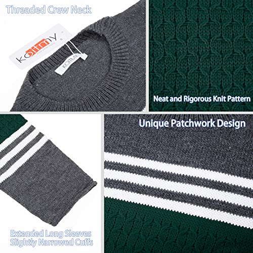 Image of Women's Long Sleeve Cute Stripe Patchwork Knitted Pullover Sweater