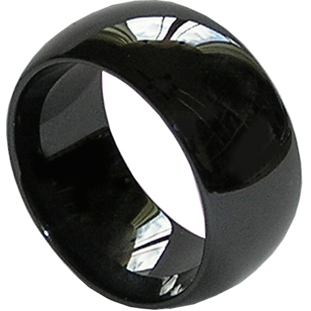 GESTALT COUTURE® Black Ceramic Ring - 10mm. Comfort Fit. Domed & Polished Design.
