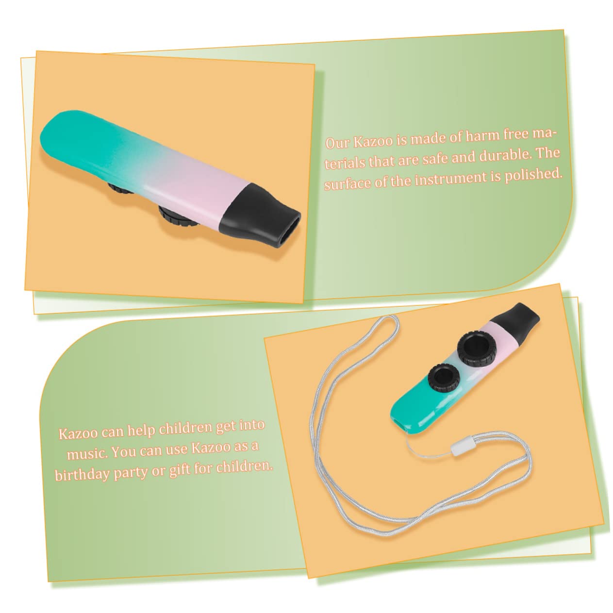 Abaodam 3 Juegos Doble Dimo ​​kazoo Kazoos Para Principiantes Kazpoos Portátiles Instrumentos De Mirlitón Compañeros De Guitarra Kazoos Pequeños Instrumentos Mirlitón Bajo Abdominales