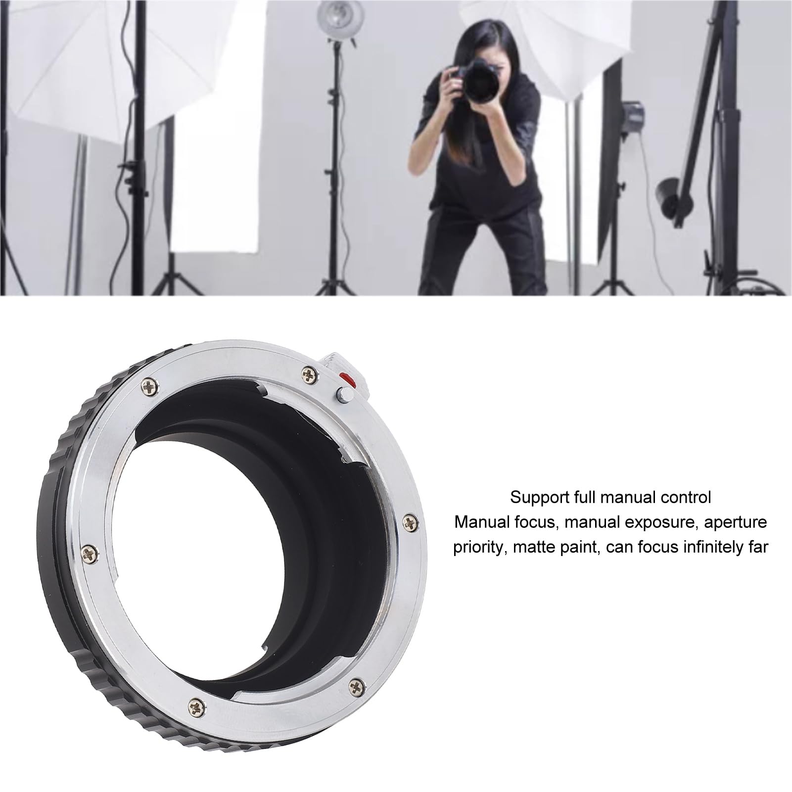 Bague de Conversion D'adaptateur de Monture D'objectif pour Leica R vers M, Convertisseur D'objectif en Aluminium à Commande Manuelle Compatible avec M3, M2, M1, M4, M5, CL, M6,