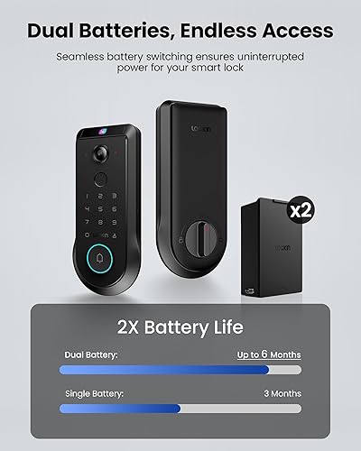 Miniatura 2 de Lockin Veno Pro - Cerradura de seguridad inteligente con baterías intercambiables dobles para 6 meses de potencia extendida, vena de palma y huella