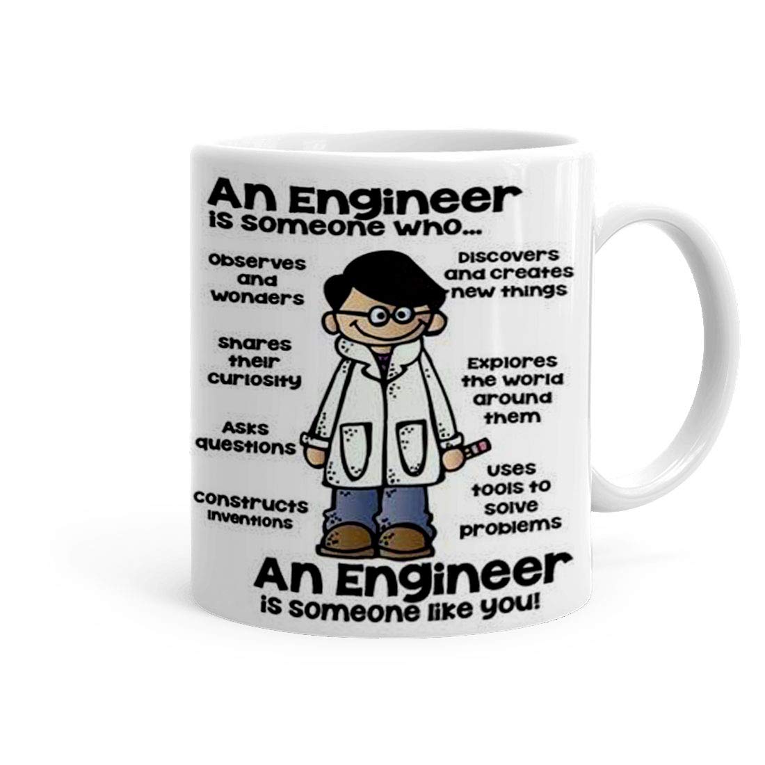 Khakee Quote for Engineer Theme Printed Ceramic Coffee Mug (325 Ml)-Mug for Engineers Day,Gift for Engineer(engineer-006)