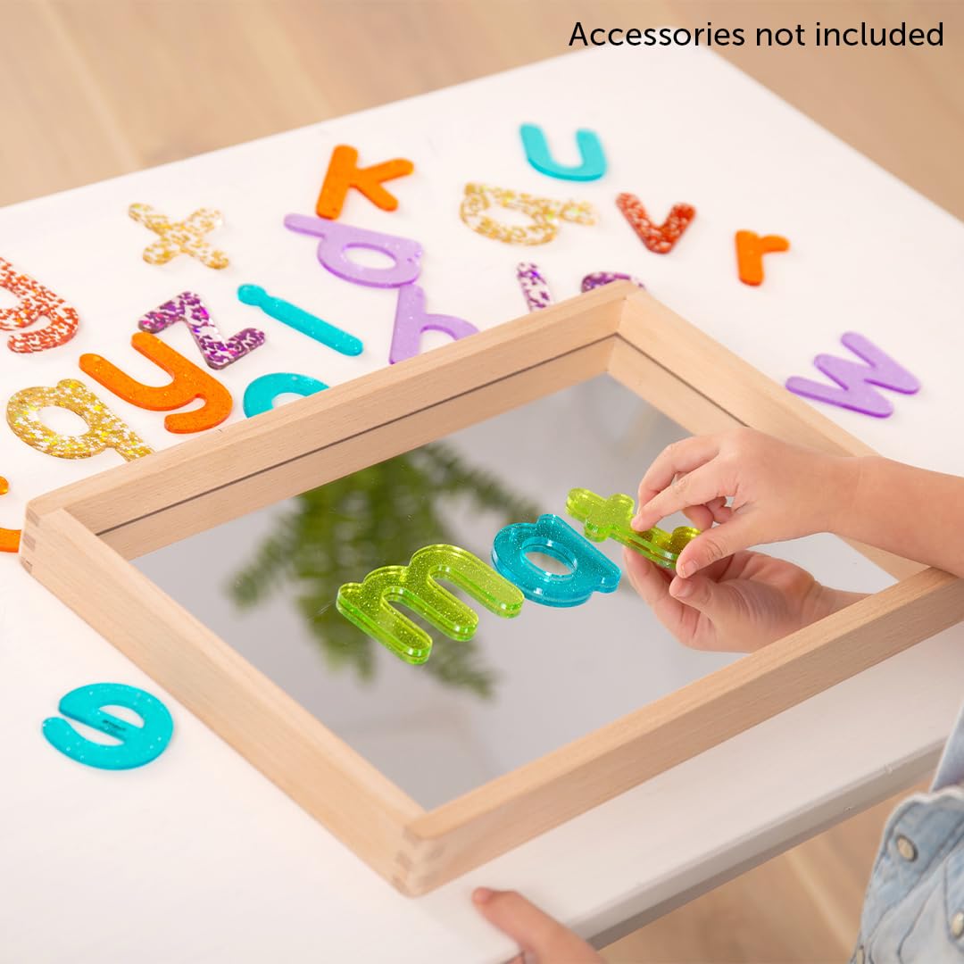 TickiT Vassoio A Specchio In Legno Piccolo, Gioco Sensoriale Riflettente Per Bambini, Apprendimento Immaginativo E Sviluppo Del Linguaggio