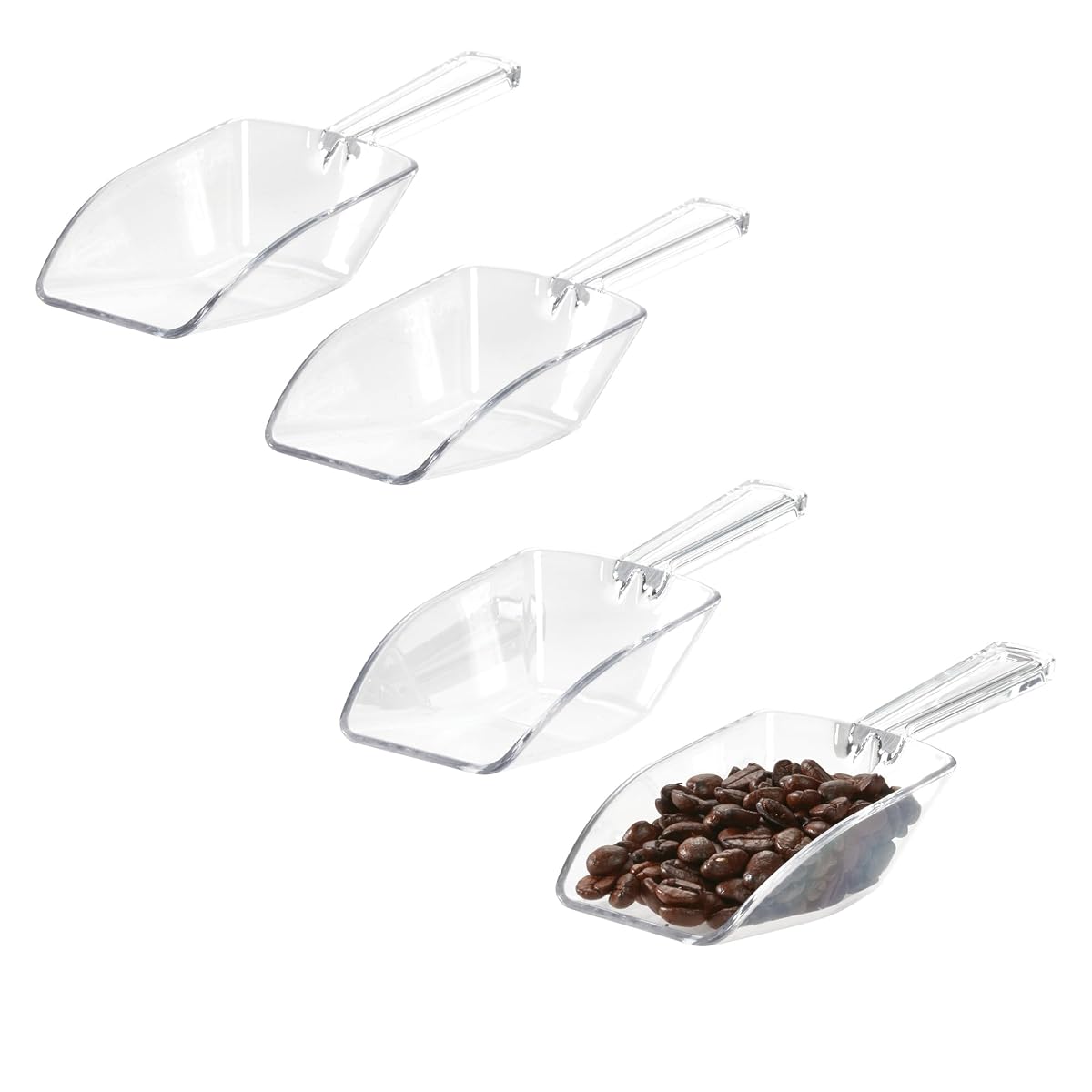 iDesign Large Plastic Scoop Measuring Cups – Set of 4, Pet Food, Coffee