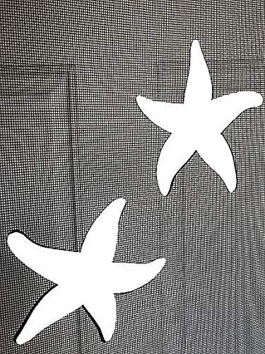DCentral® Starfish Flexible Vinyl Screen Magnets: Double-Sided. White-Easier to See, Helps Stop Walking into Screens, Covers Small Tears. for Non-RETRACTABLES, Decorative, Size 5.7” x 5.5”