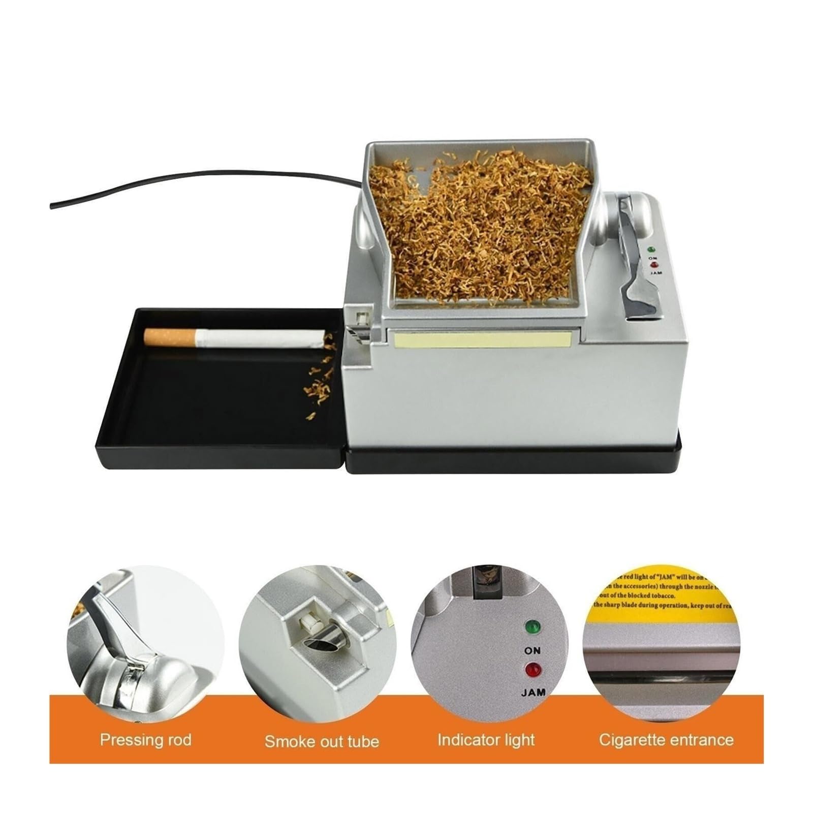 Elektryczna zwijarka do papierosów w papierośniczce, model 8.0