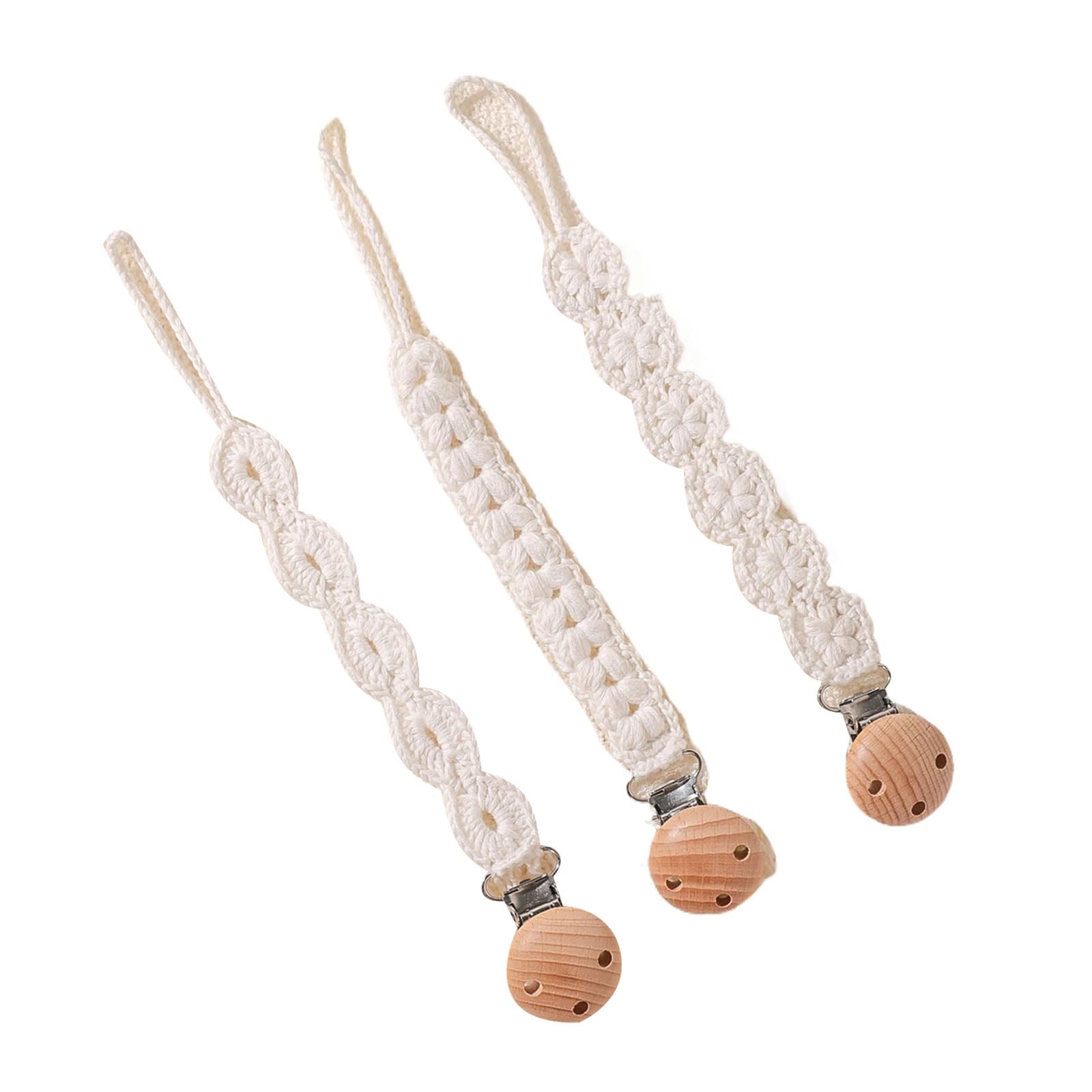 3pcs Strap Baby Soother Chain Newborns Soother Chain Baby Product Woven Teether Strap Holder Baby Clip
