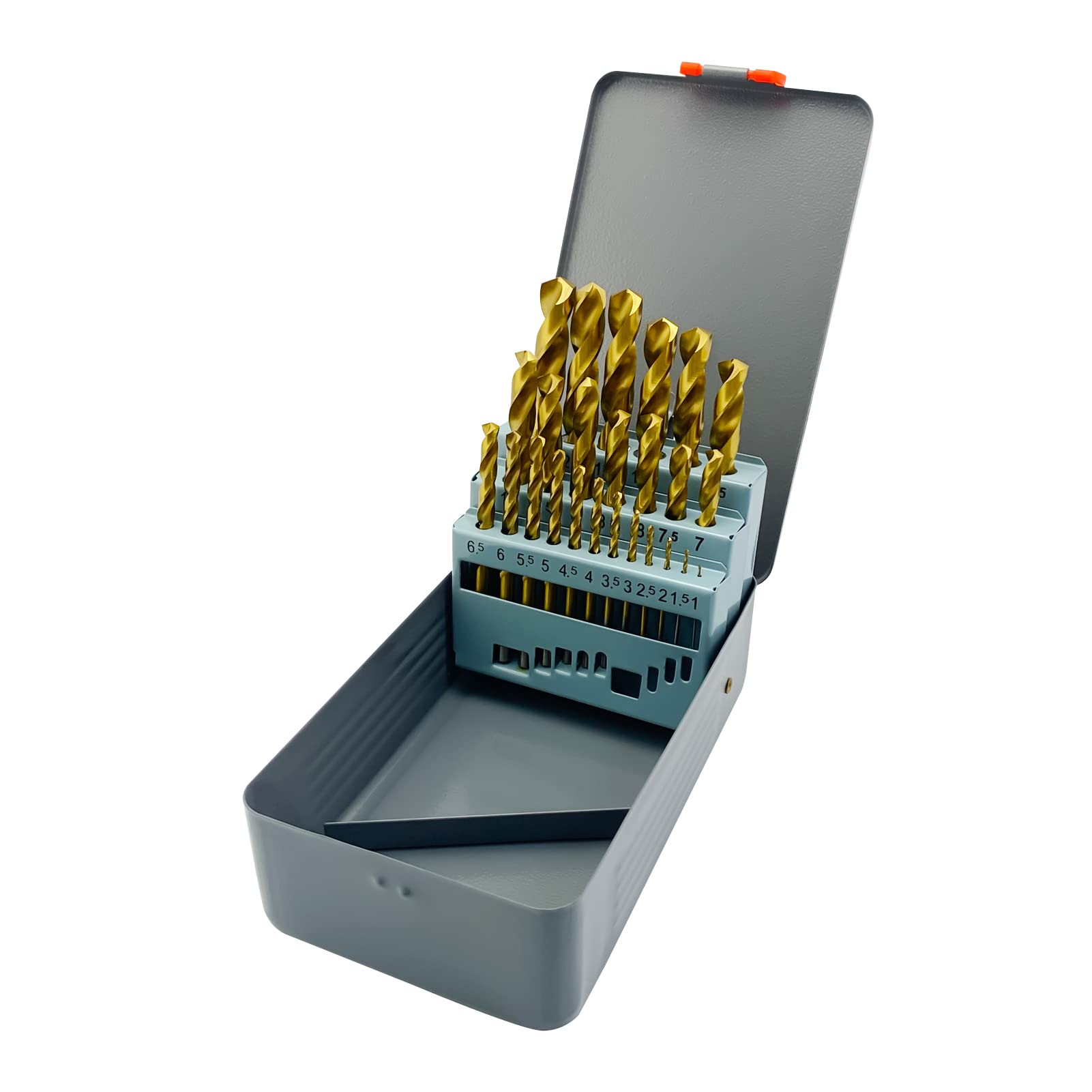 NORTOOLS Drill Bit Set HSS Fully Ground TiN Coated Drill Set DIN338 25 pcs 1.0-13 x 0.5 mm