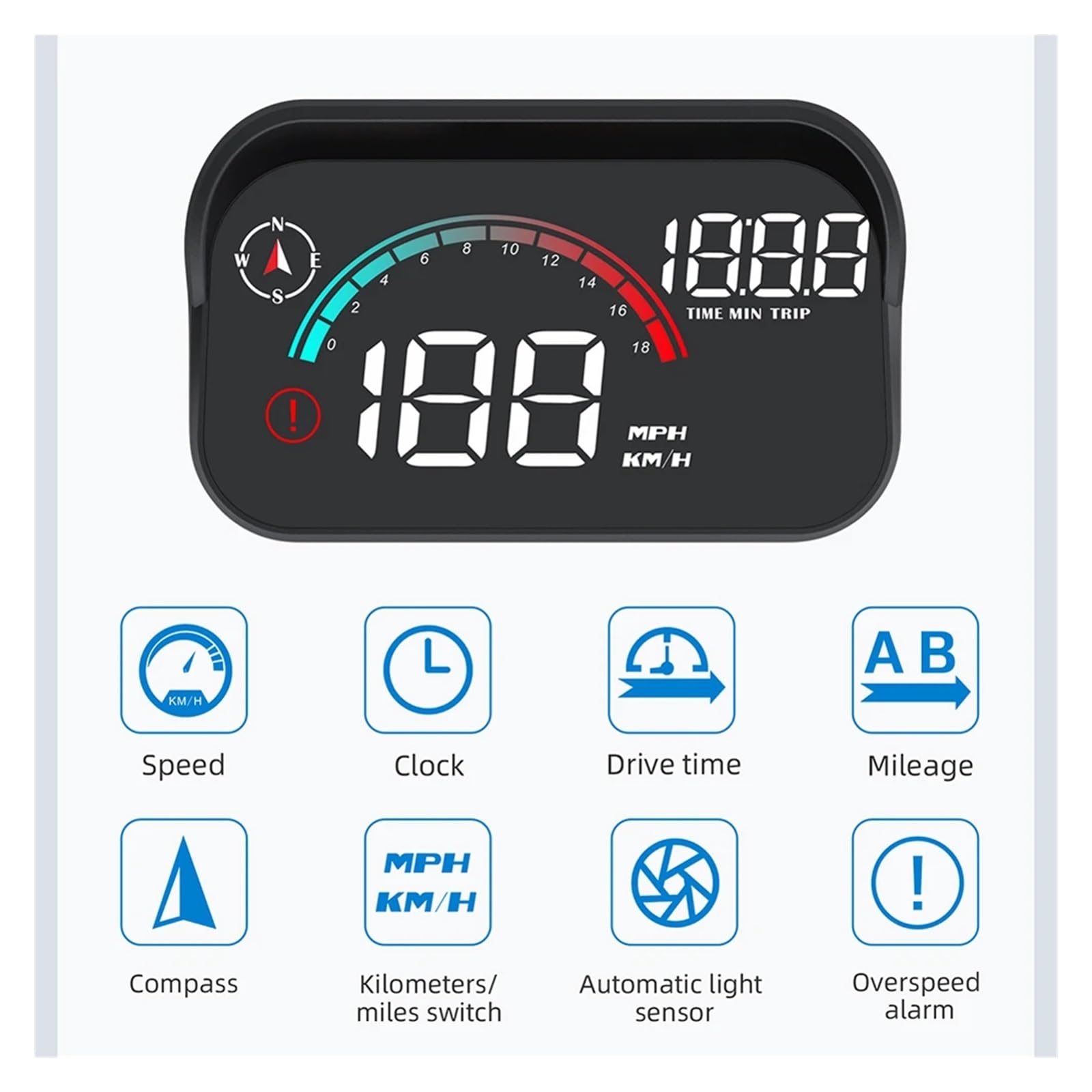 M22 Wyświetlacz Samochodowy HUD Head Up Uniwersalny Cyfrowy Prędkościomierz GPS Projekcja HD LCD Na Szkle Projektor Przednią Szybę łAtwy W MontażU